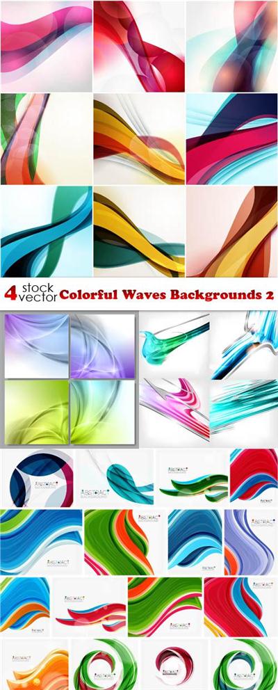 Vectors - Colorful Waves Backgrounds 2