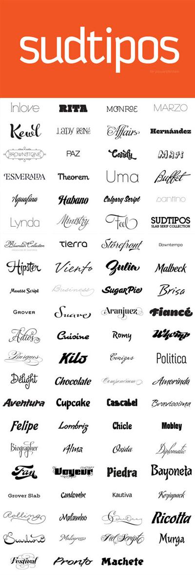 127 Professional Designers Fonts from Sudtipos, YouWorkForThem