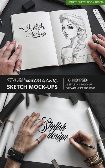 GraphicRiver - Stylish and Organic Sketch Mock-Up