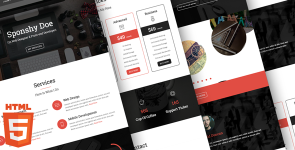 nulled sponshy  u2013 html5    css3 resume template