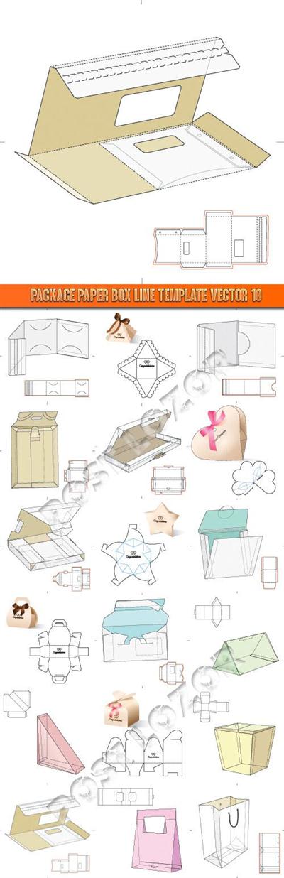 Package paper box line template vector 10