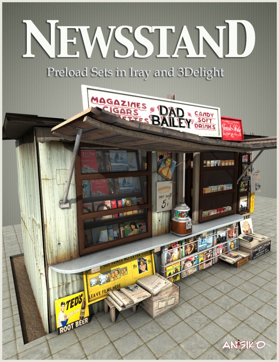 Daz 3D: News Stand Fbx 