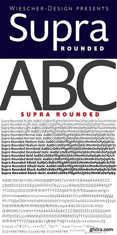 Supra Rounded Font Family - 16 Fonts $199