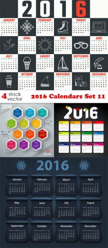 Vectors - 2016 Calendars Set 11