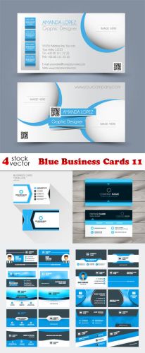 Vectors - Blue Business Cards 11