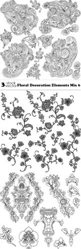 Vectors - Floral Decoration Elements Mix 6