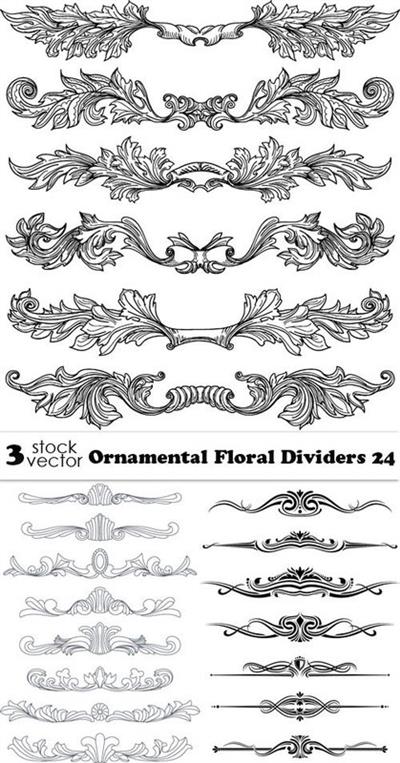 Vectors - Ornamental Floral Dividers 24