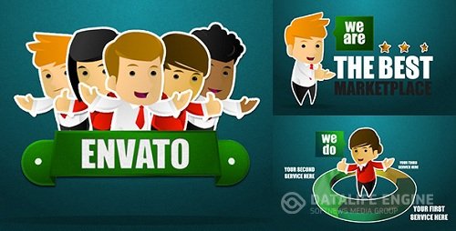 Corporate Sticker Cartoon with Kinetic Typo 5108526 Videohive - After Effects Template