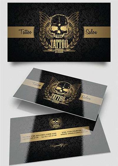 Tattoo Salon PSD V11 Business Card Templates