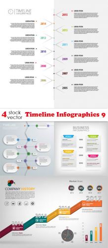 Vectors -- Timeline Infographics 9