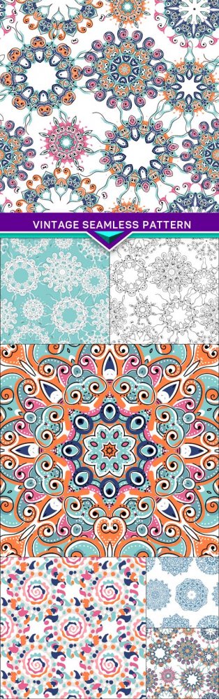 Vintage seamless pattern for your design 6X EPS