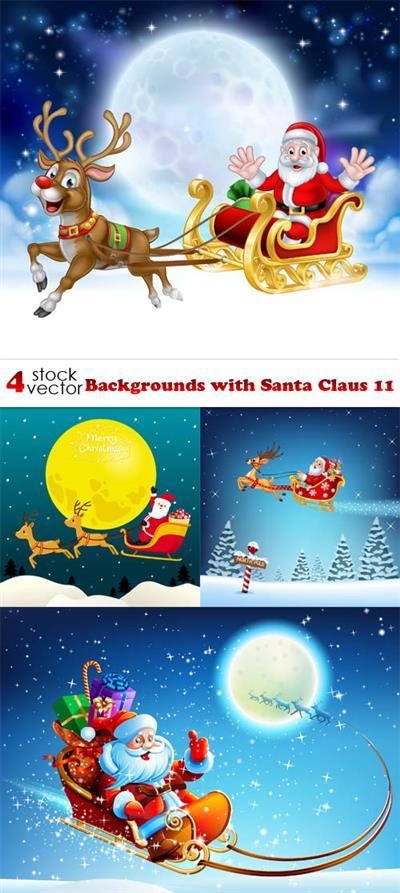 Vectors - Backgrounds with Santa Claus 11