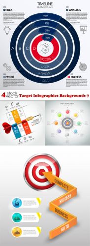 Vectors -- Target Infographics Backgrounds 7