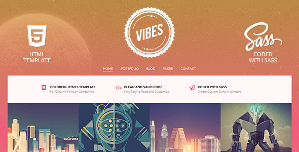 Vibes - Colorful Compact Portfolio (HTML)