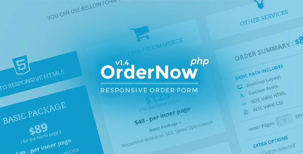 OrderNow v1.4 - Responsive PHP Order Form