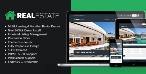 Nulled WP Pro Real Estate 7 v2.1.8 - Responsive Real Estate Theme Product visual