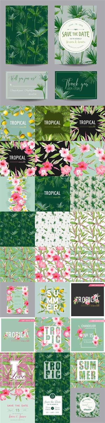 Vector Tropical Cards and Seamless Patterns