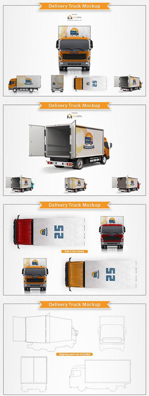Delivery Truck Mockup