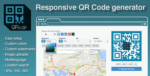 QRcdr - responsive QR Code generator