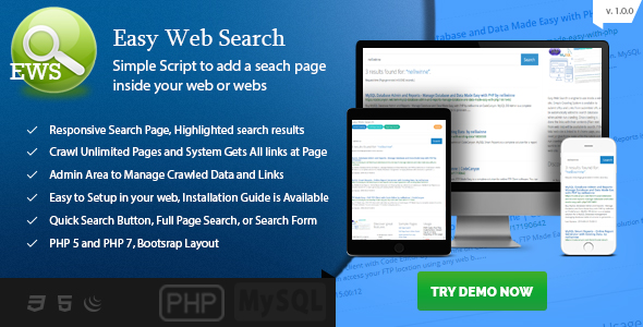 Easy Web Search - Simple Search Engine to Your Web Site