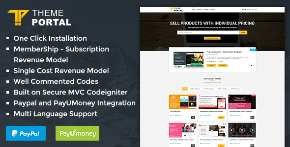 Theme Portal Marketplace v3.5 - Sell Digital Products ,Themes, Plugins ,Scripts