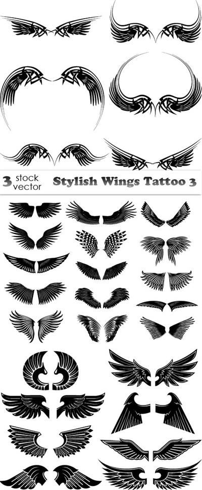 Vectors - Stylish Wings Tattoo 3
