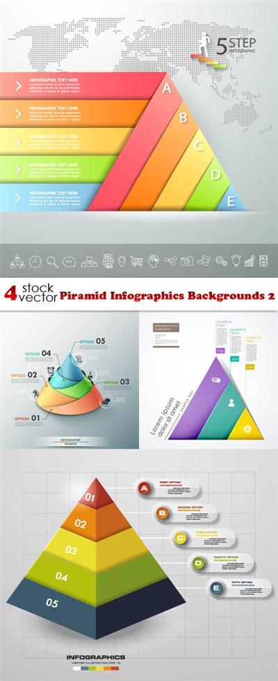 Vectors - Piramid Infographics Backgrounds 2