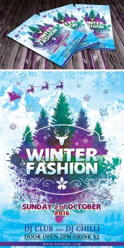 Winter Party Flyer PSD Template