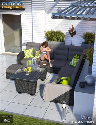 DAZ3D Outdoor Lounge Area + Extras