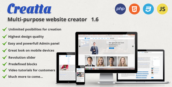 Creatta - multipurpose PHP website builder