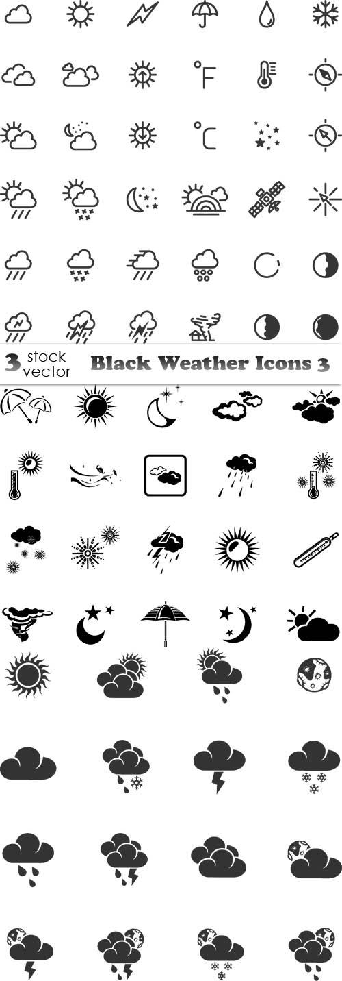 Vectors - Black Weather Icons 3