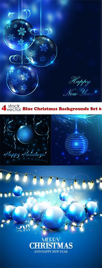 Vectors - Blue Christmas Backgrounds Set 6