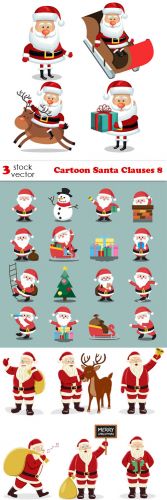 Vectors - Cartoon Santa Clauses 8