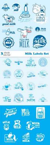 Vectors -- Milk Labels Set