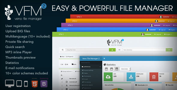 Veno File Manager v2.6.2 - host and share files