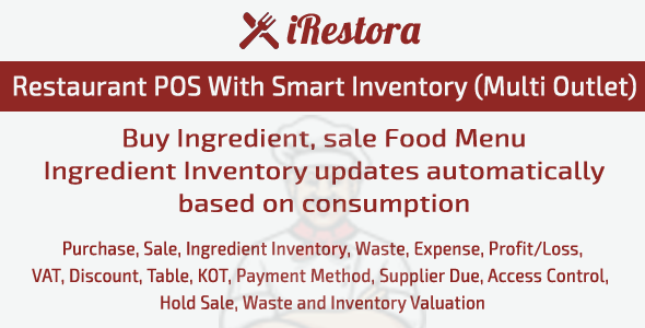iRestora - Restaurant POS with Smart Inventory (Multi Store)