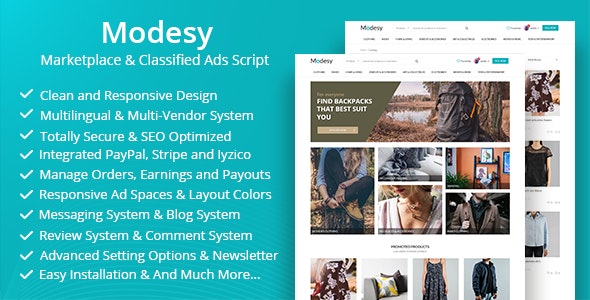 Modesy v1.4.1 - Marketplace & Classified Ads Script - nulled