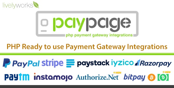PayPage v1.2.0 - PHP ready to use Payment Gateway Integrations